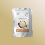 Kaicho Foods Broccoli & Mushroom Oats Porridge ready-to-eat pouch, featuring a bowl of creamy oats porridge